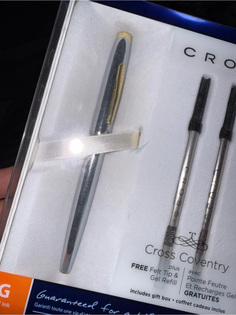 Cross Coventry Ballpoint Pen Gift Set in Silver with Gold Trim